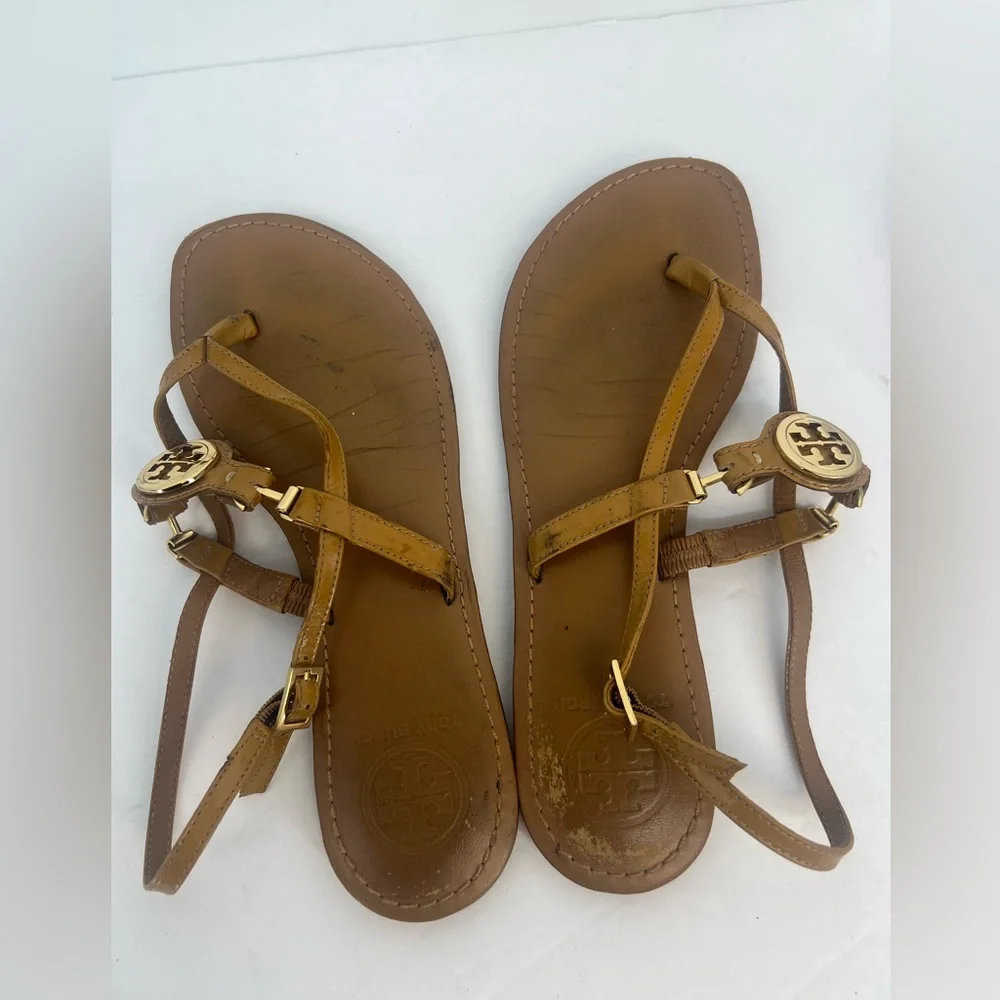 RARE Tory Burch Ali Anteka Tan Leather Sandals